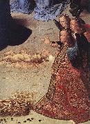 GOES, Hugo van der The Adoration of the Shepherds (detail) France oil painting artist